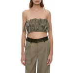 Christopher Esber Tropical Wool Leather Waisted Trouser in Tropical Sage Marle Kombu