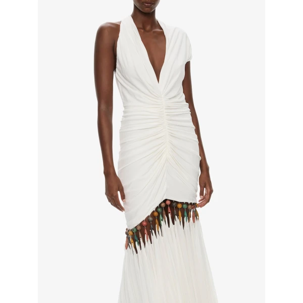Christopher Esber Tropique Droplet Gown in White, view 3
