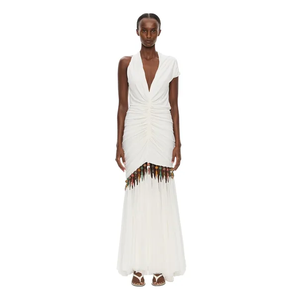 Christopher Esber Tropique Droplet Gown in White