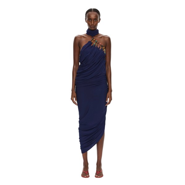 Christopher Esber Tropique Droplet Halter Dress in Ink