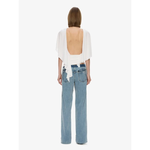 Christopher Esber Troy Deconstruct Leather Jean in Indigo Black, view 4