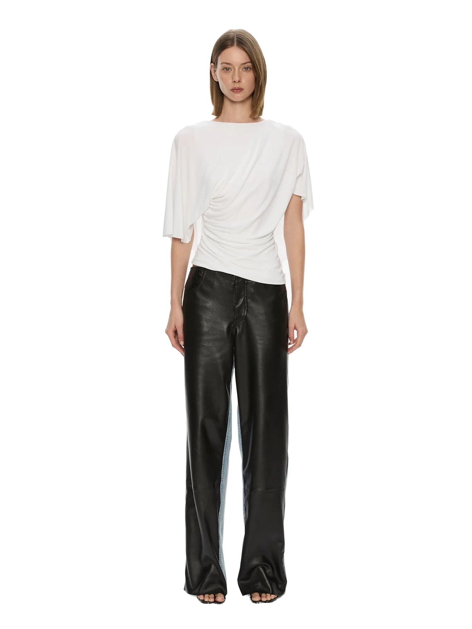Christopher Esber Troy Deconstruct Leather Jean in Indigo Black