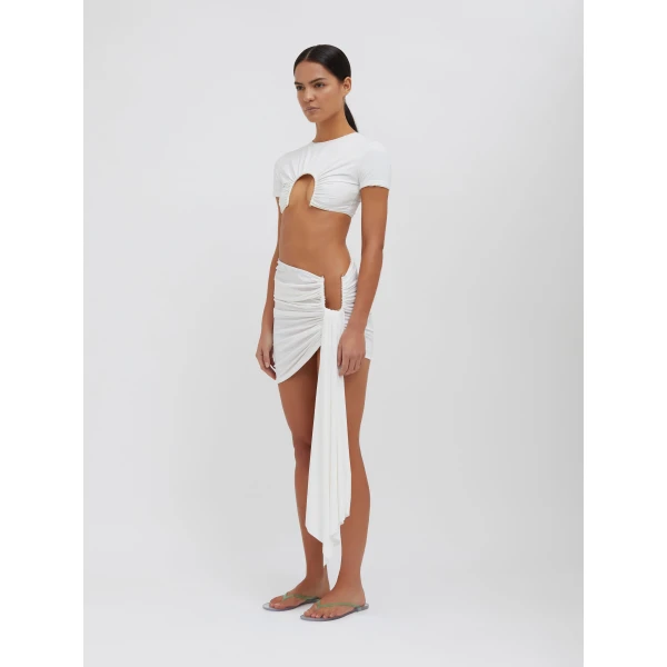 Christopher Esber U Prong Tee in White, view 2