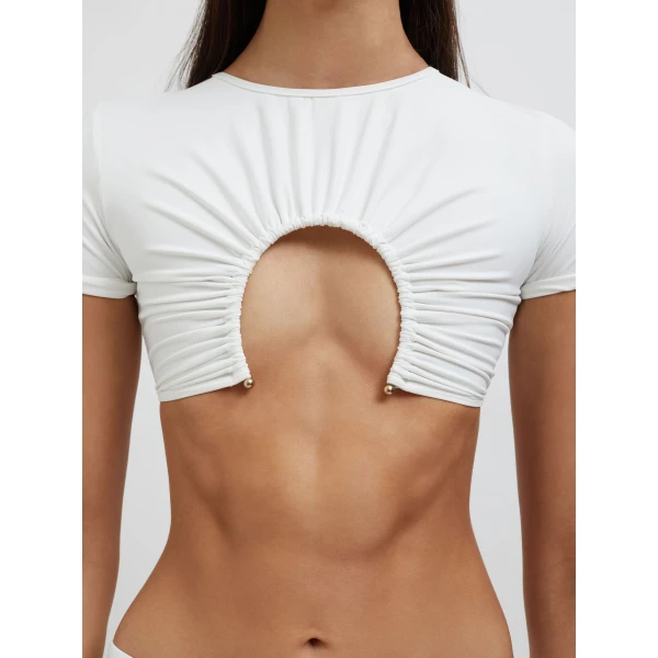 Christopher Esber U Prong Tee in White, view 5