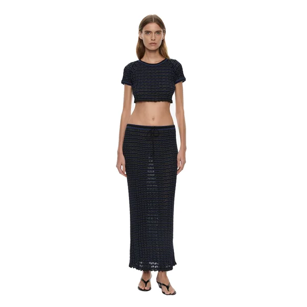 Christopher Esber Verano Stripe Tee in Black Ultra Blue Top