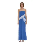 Christopher Esber Verve Lace Strapless Dress in Azurite White