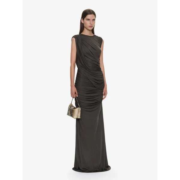Christopher Esber Verve Twisted Dress in Husk, view 2