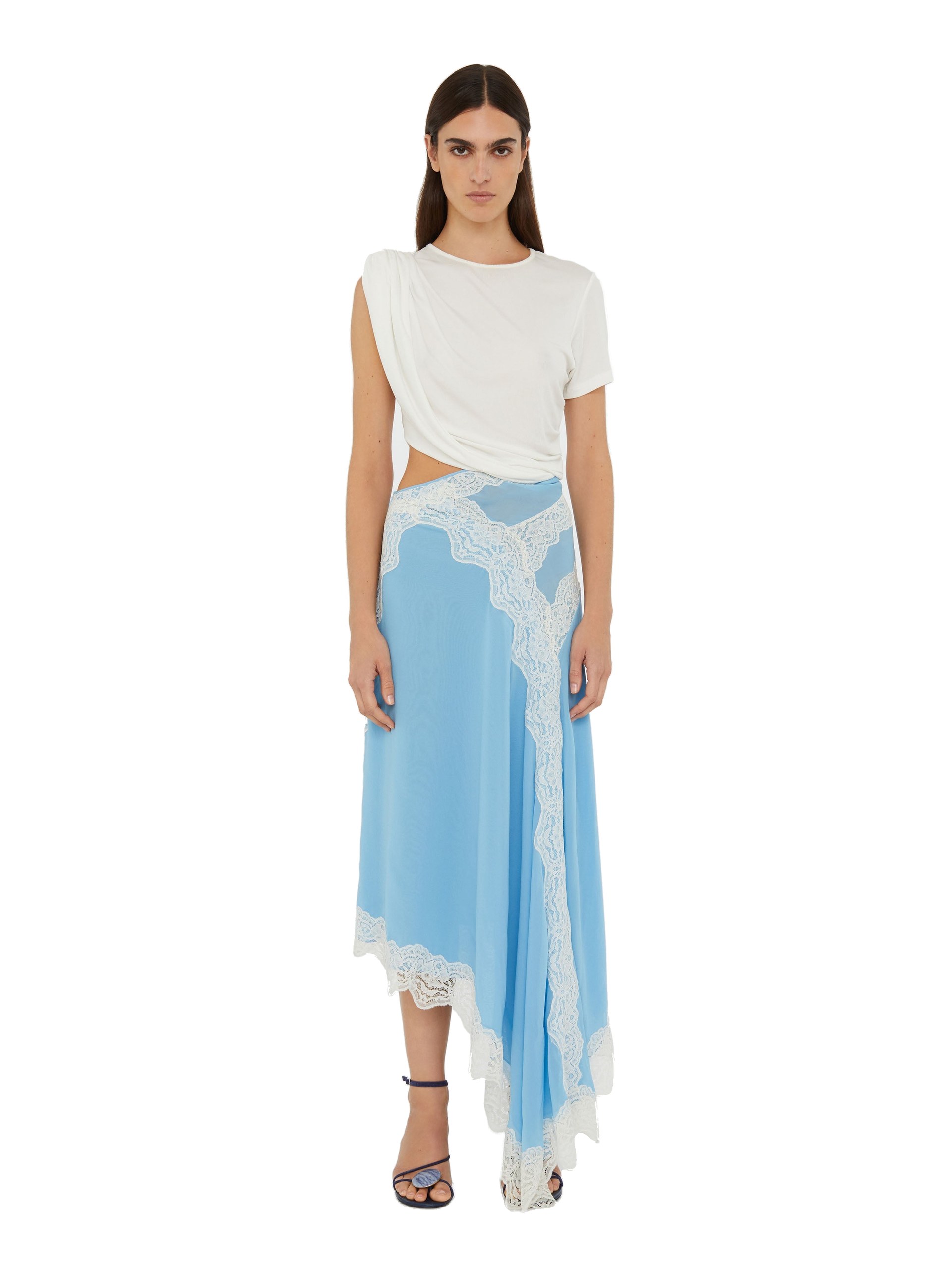 Christopher Esber Verve Twisted Tee Dress in Cielo Blue Multi