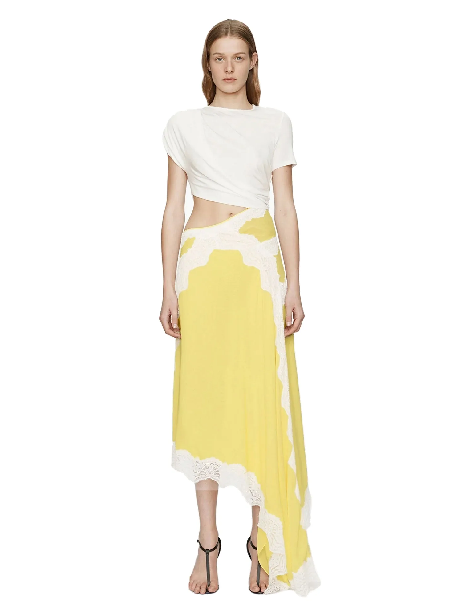 Christopher Esber Verve Twisted Tee Dress in Zest White