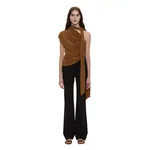 Christopher Esber Vienna Jersey Scarf Top in Cognac