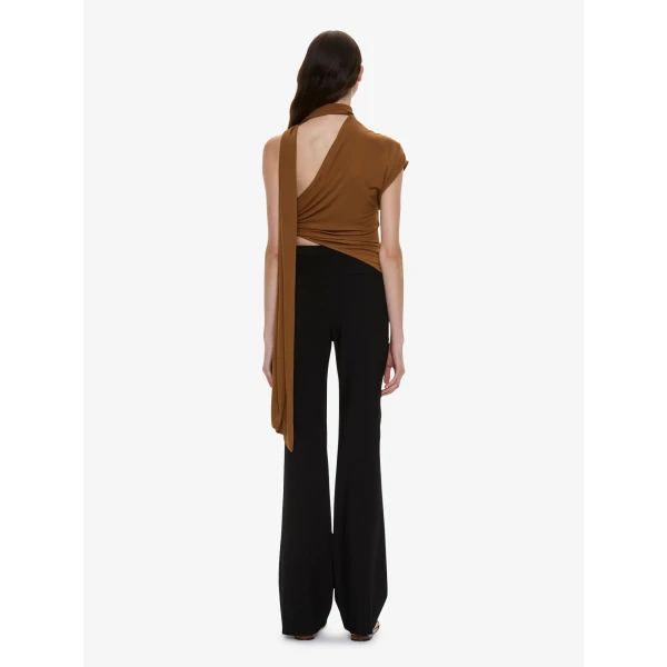 Christopher Esber Vienna Jersey Scarf Top in Cognac, view 4