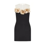 David Koma 3D Flower And Tulle Mini Dress