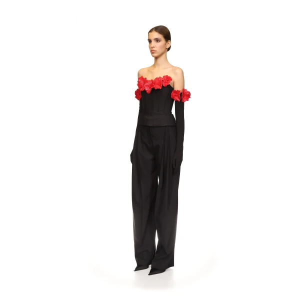 David Koma 3D Flower Corset Top, view 3