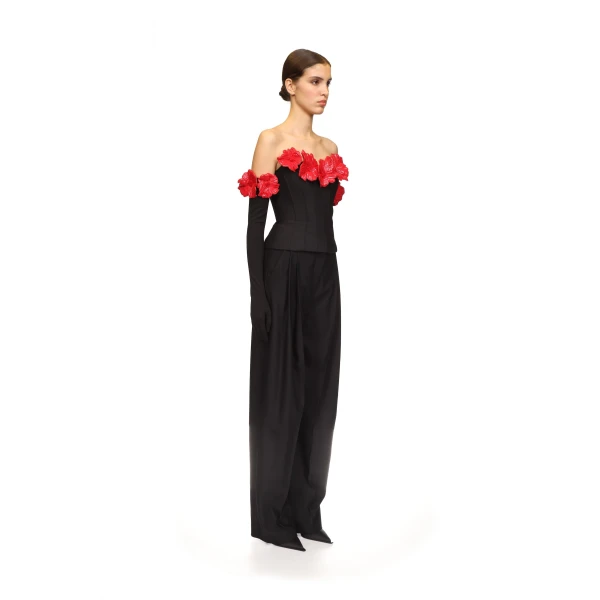 David Koma 3D Flower Corset Top, view 4