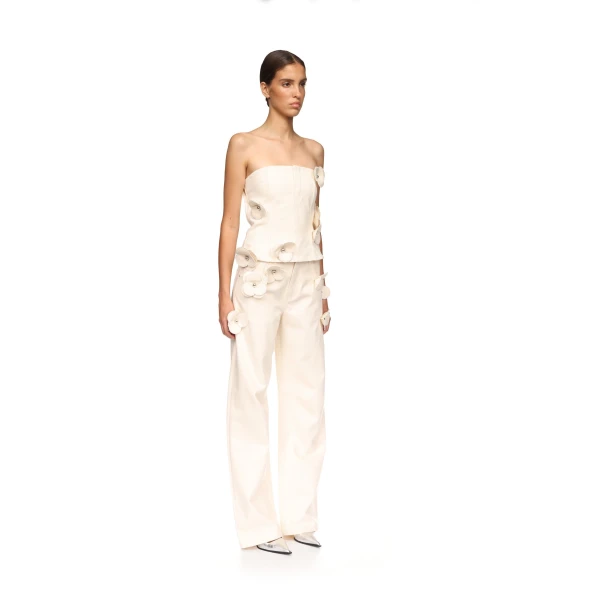 David Koma 3D Flower Jeans In Indigo, view 4
