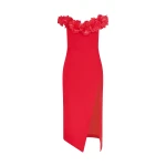 David Koma 3D Flower Midi Dress With Open Leg