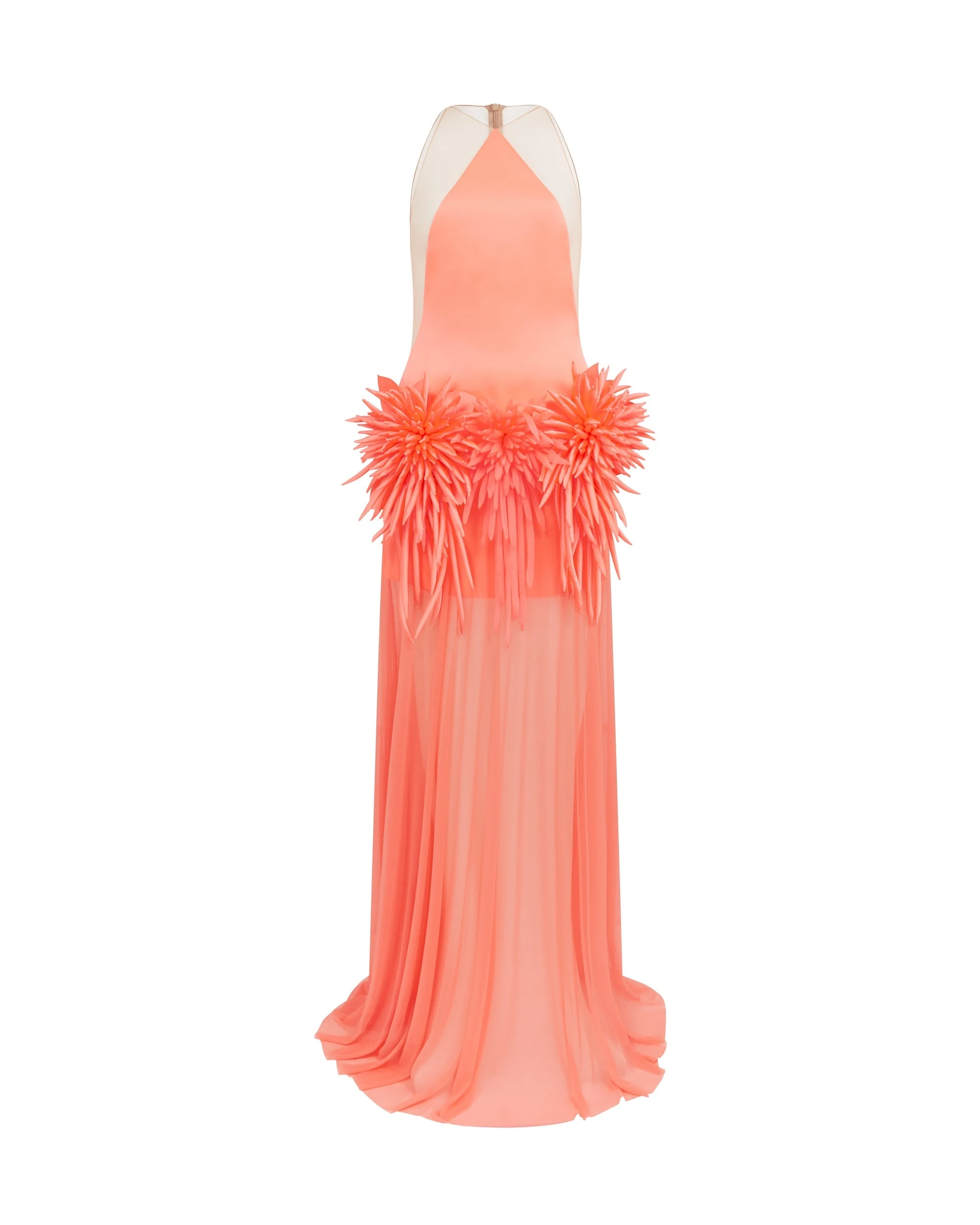 David Koma Cactus Dahlia Detail Gown David Koma Cactus Dahlia Detail Gown