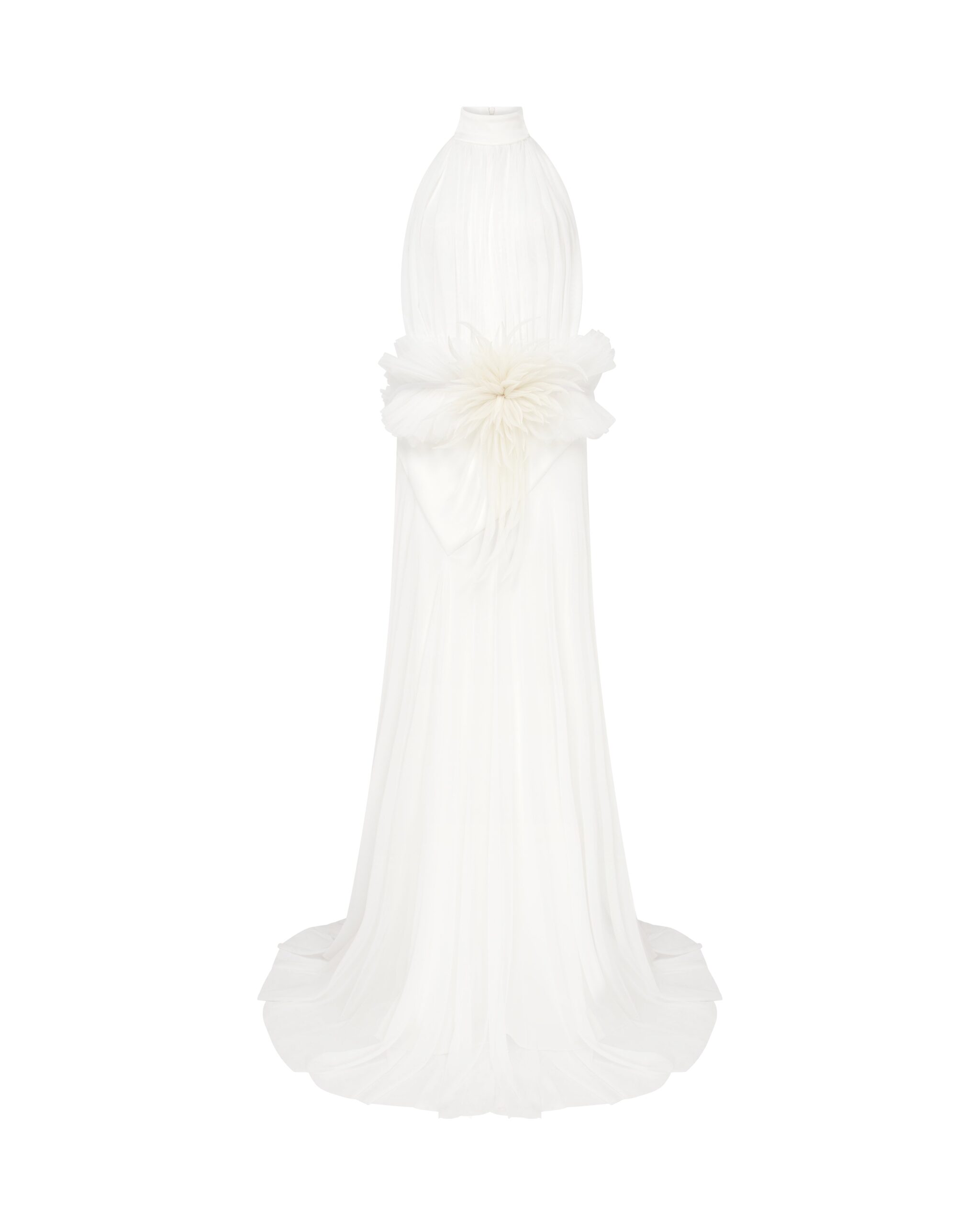David Koma Cactus Dahlia Detail Halter Gown David Koma Cactus Dahlia Detail Halter Gown