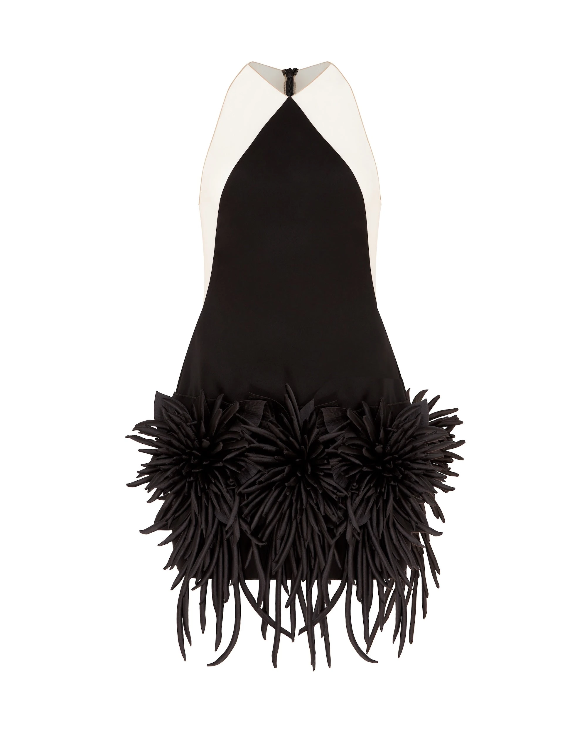 David Koma Cactus Dahlia Detail Halter Mini Dress David Koma Cactus Dahlia Detail Halter Mini Dress