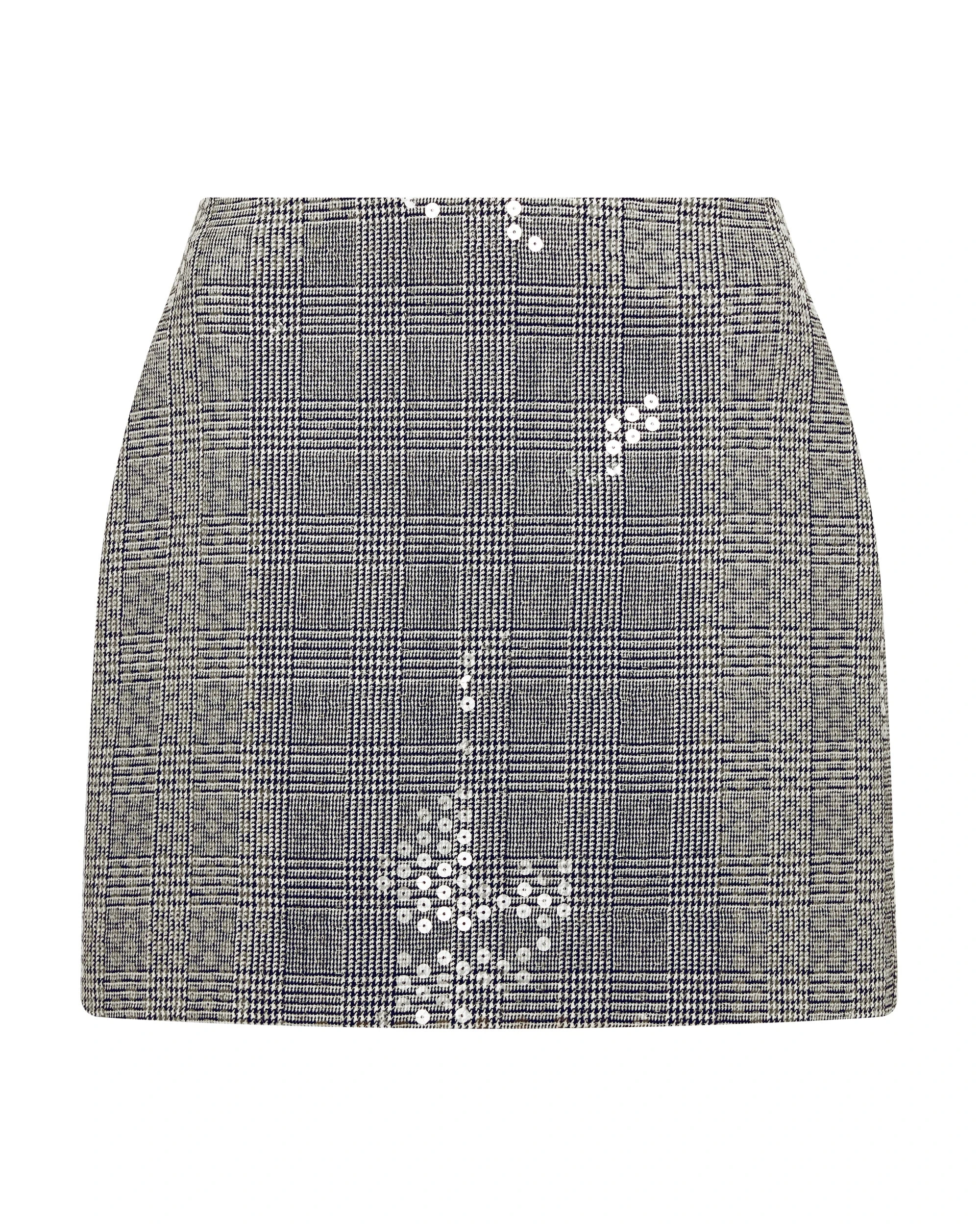 David Koma Checked Sequined Mini Skirt David Koma Checked Sequined Mini Skirt