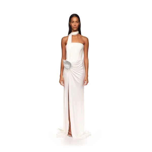 David Koma Corset Top And Crystal Leaf Gown, view 2