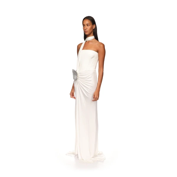 David Koma Corset Top And Crystal Leaf Gown, view 3