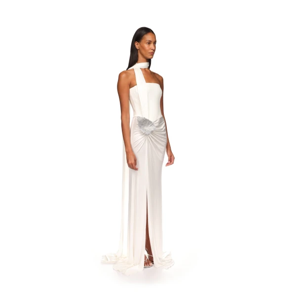 David Koma Corset Top And Crystal Leaf Gown, view 4