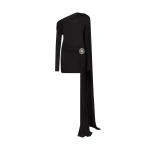 David Koma Crystal Brooch And One Shoulder Mini Dress