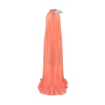 David Koma Crystal Leaf And Gathered Halter Gown