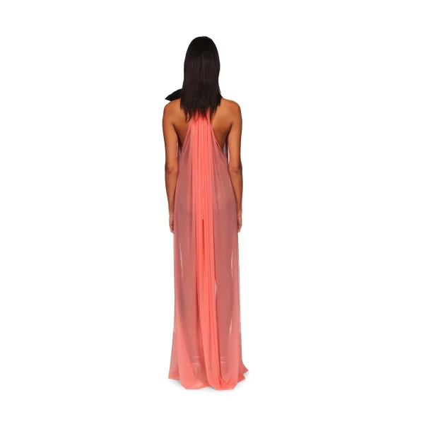 David Koma Crystal Leaf And Gathered Halter Gown, view 5
