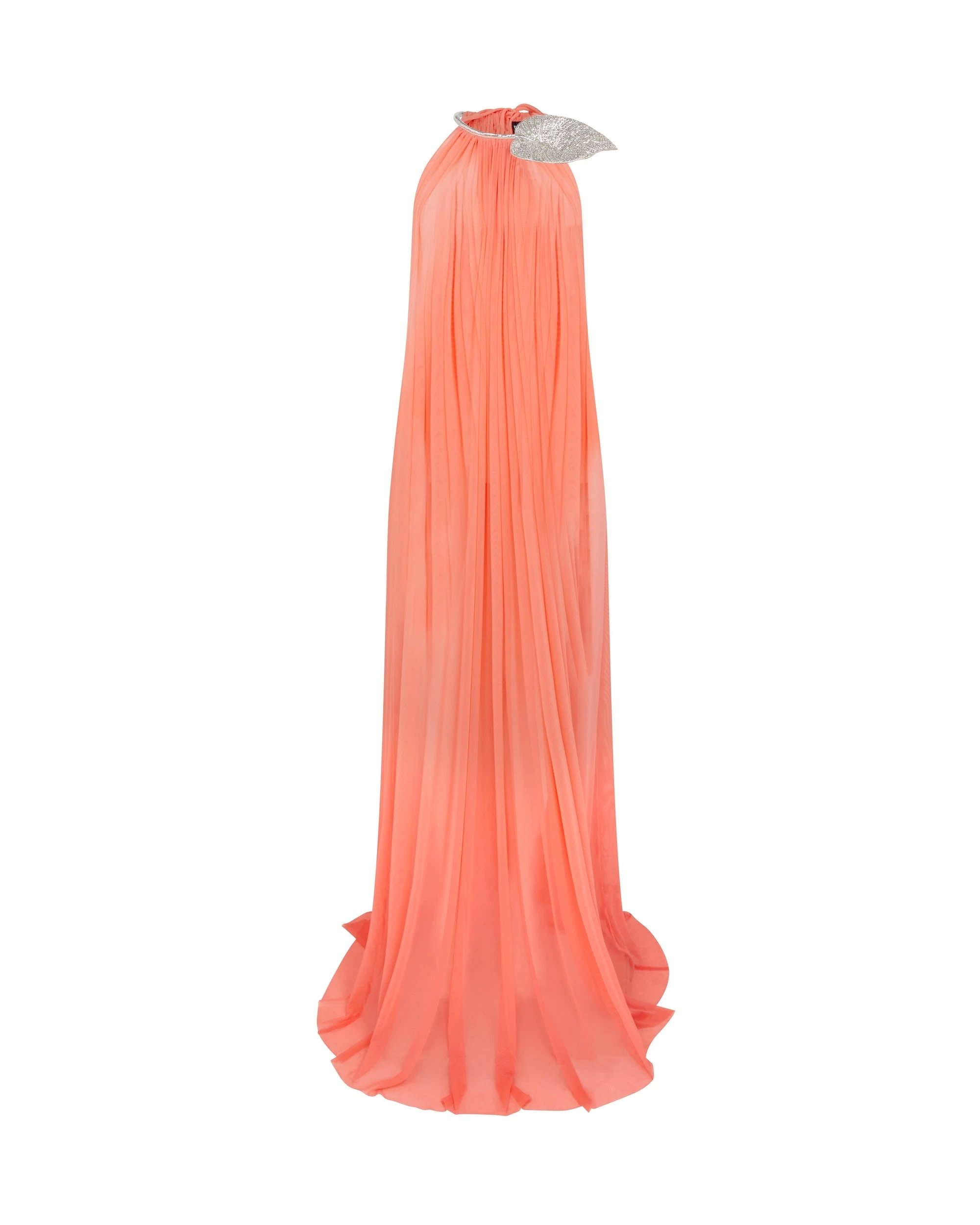 David Koma Crystal Leaf And Gathered Halter Gown David Koma Crystal Leaf And Gathered Halter Gown