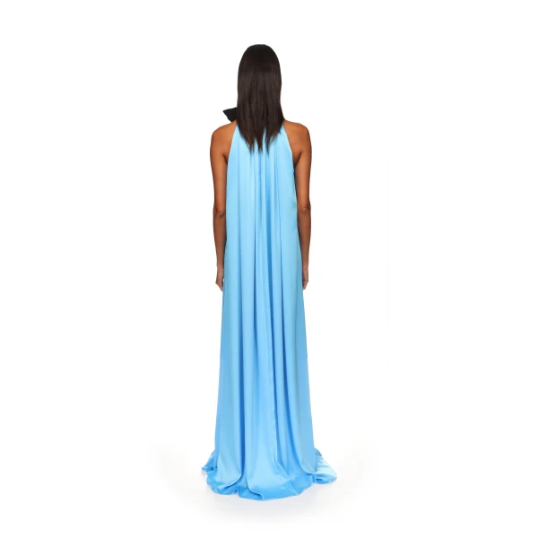 David Koma Crystal Leaf And Gathered Satin Gown, view 5