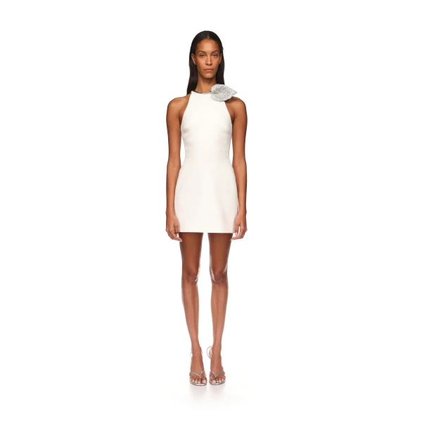 David Koma Crystal Leaf And Halter Mini Dress, view 2