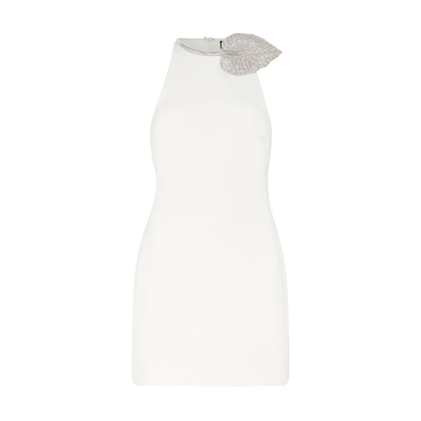David Koma Crystal Leaf And Halter Mini Dress
