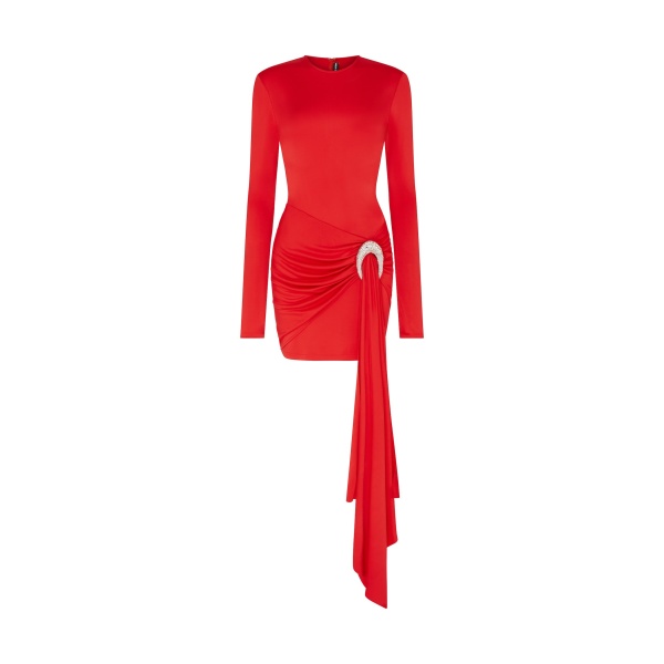 David Koma Crystal Oval And Drape Mini Dress