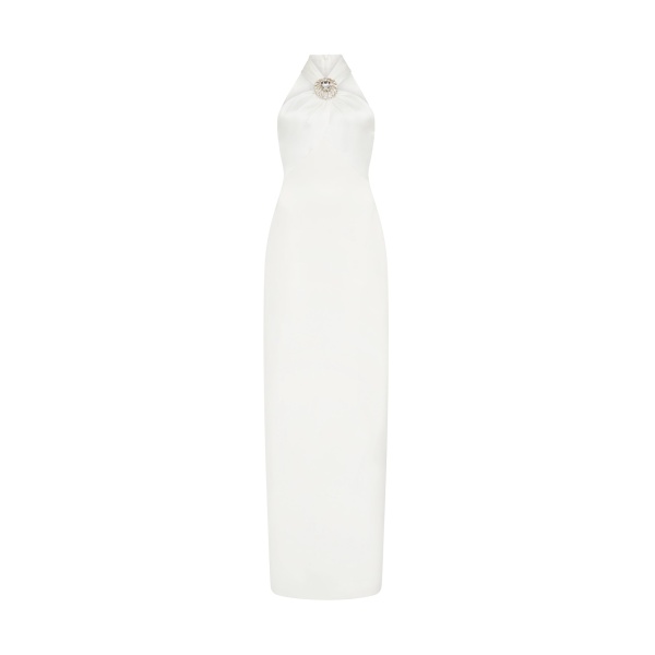David Koma Crystal Pendant Halterneck Gown