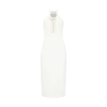 David Koma Crystal Rose Halter Midi Dress