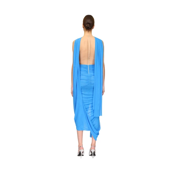David Koma Crystal Star And Cutout Draped Midi Dress, view 5