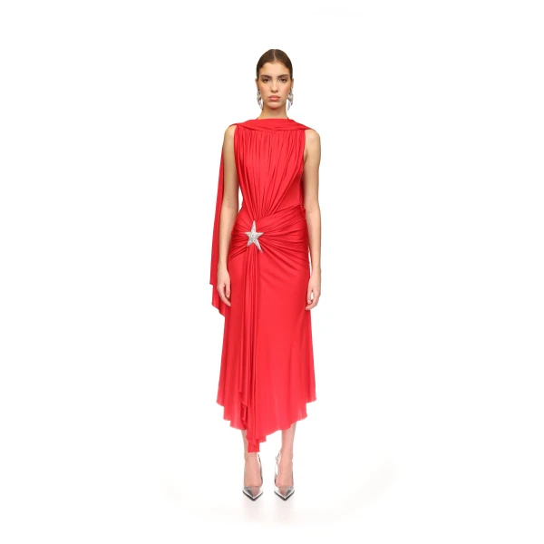 David Koma Crystal Star And Scarf Midi Dress, view 2