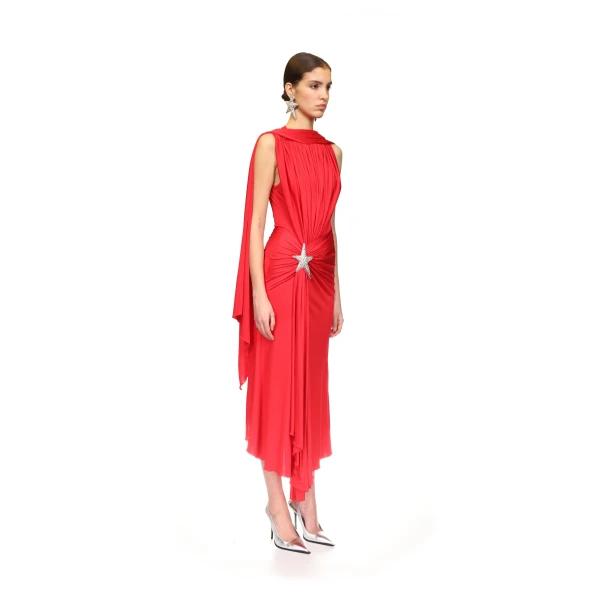 David Koma Crystal Star And Scarf Midi Dress, view 4