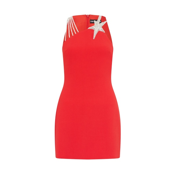 David Koma Crystal Star And Straps Mini Dress