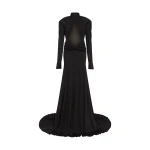 David Koma Cutout Detail Long Sleeve Gown In Black