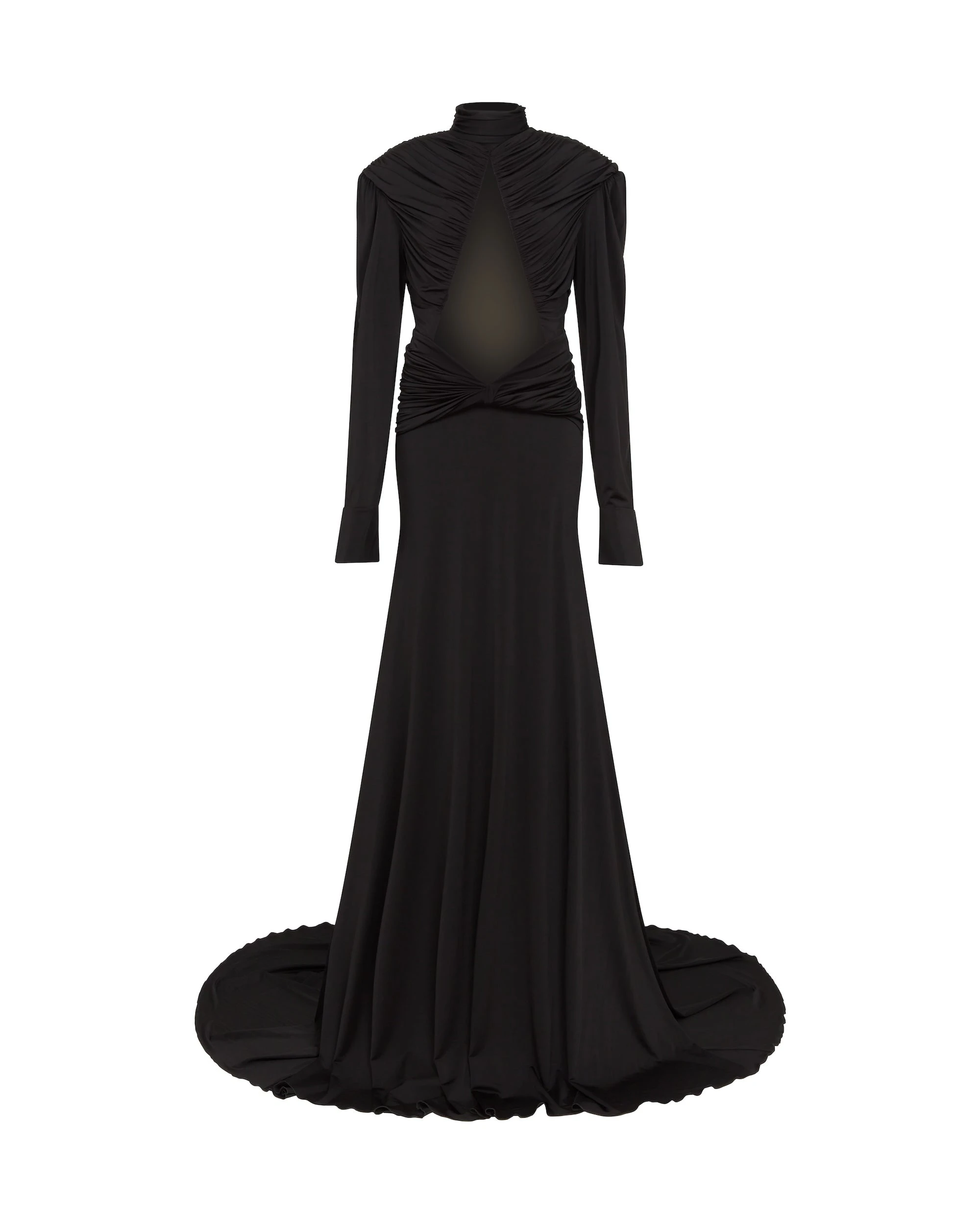 David Koma Cutout Detail Long Sleeve Gown In Black David Koma Cutout Detail Long Sleeve Gown In Black