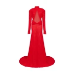 David Koma Cutout Detail Long Sleeve Mesh Gown