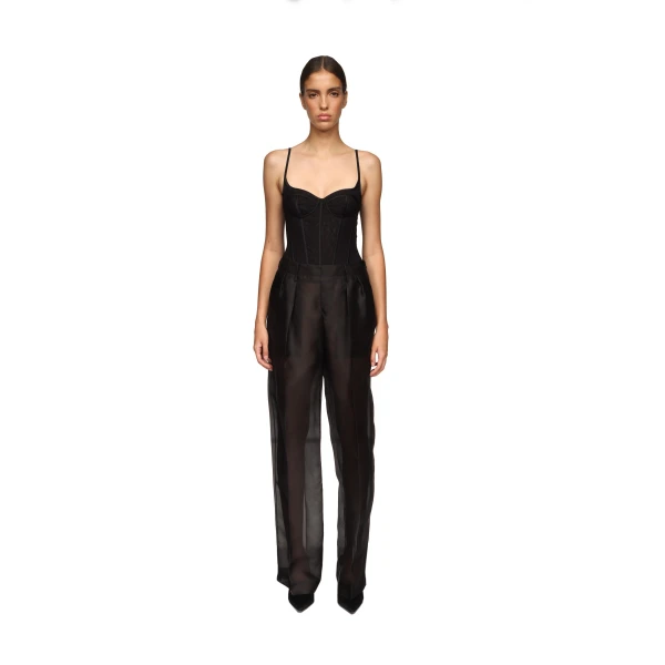 David Koma Double Pleated Organza Trousers, view 2