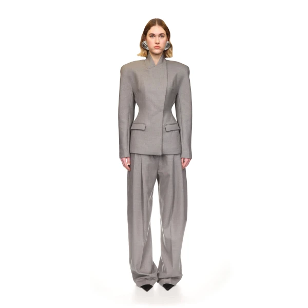 David Koma Double Pleated Tailored Trousers, view 2