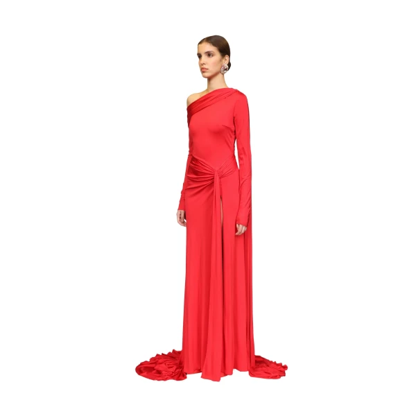 David Koma Drape Waist And One Shoulder Gown, view 3