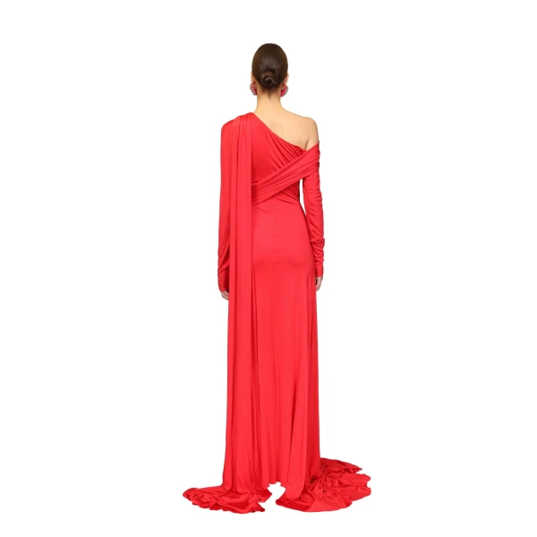 David Koma Drape Waist And One Shoulder Gown, view 5