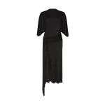 David Koma Draped Sleeve Jersey Midi Dress In Black