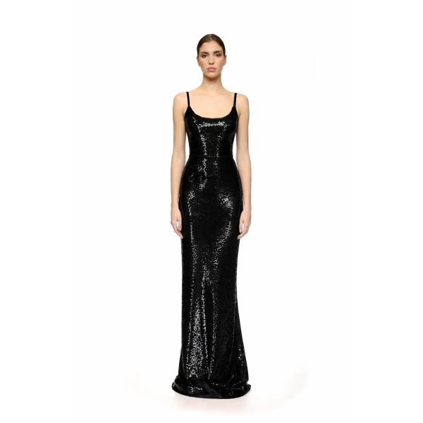 David Koma Fitted Sequin Gown, view 2